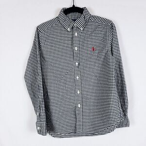 Polo Ralph Lauren Boys M Shirt Black Gingham Button Down Heritage Preppy